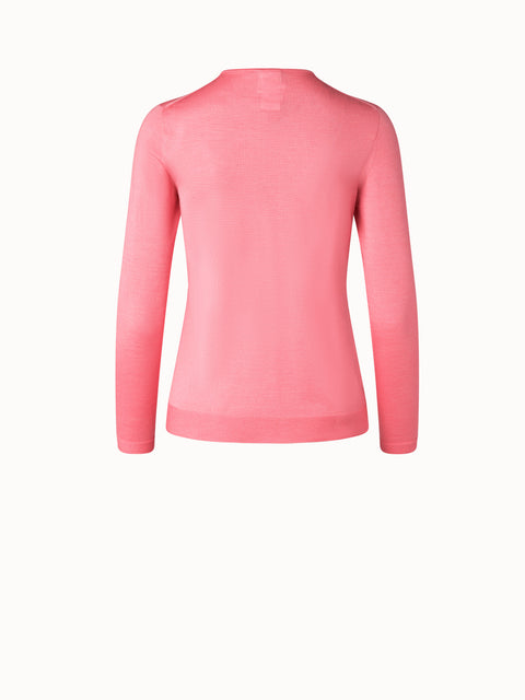 Fine gauge cashmere silk pullover