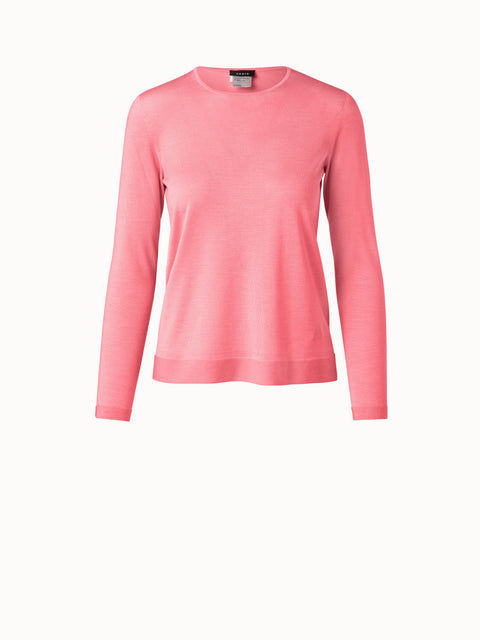 Fine gauge cashmere silk pullover