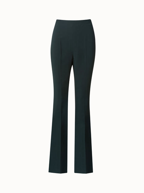 Silk Goergette Pants with Double-Layer Bootcut Leg with Slits