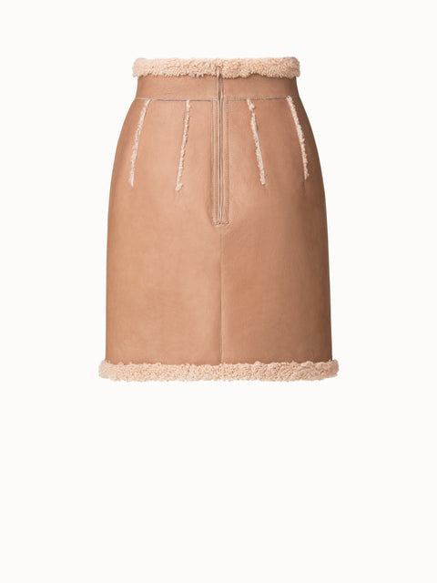 Reversible Shearling Short Skirt