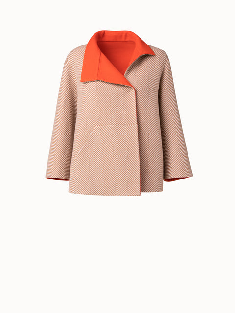 Cashmere Herringbone Bi-Color Jacket