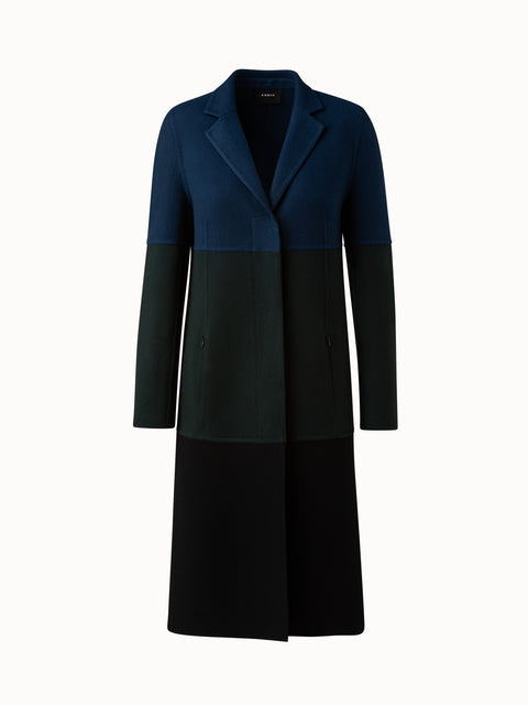 Cashmere Double-Face Colorblock Long Coat