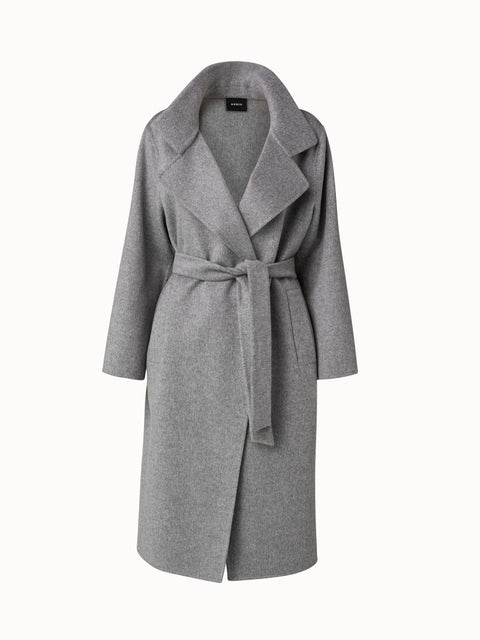 Cashmere Double-Face Melange Trench Coat