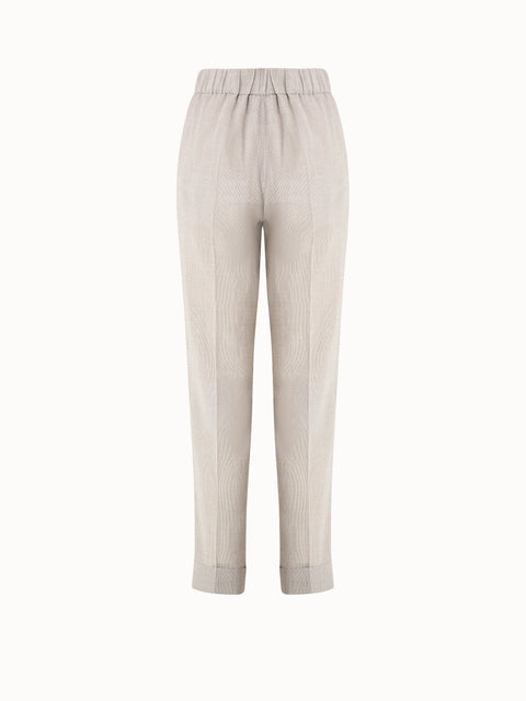 Tapered Viscose Crêpe Microstripe Pants