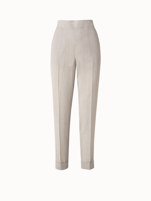 Tapered Viscose Crêpe Microstripe Pants