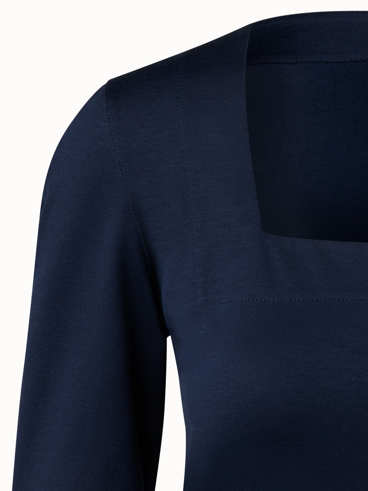 Modal Stretch Top with Square Neck - navy