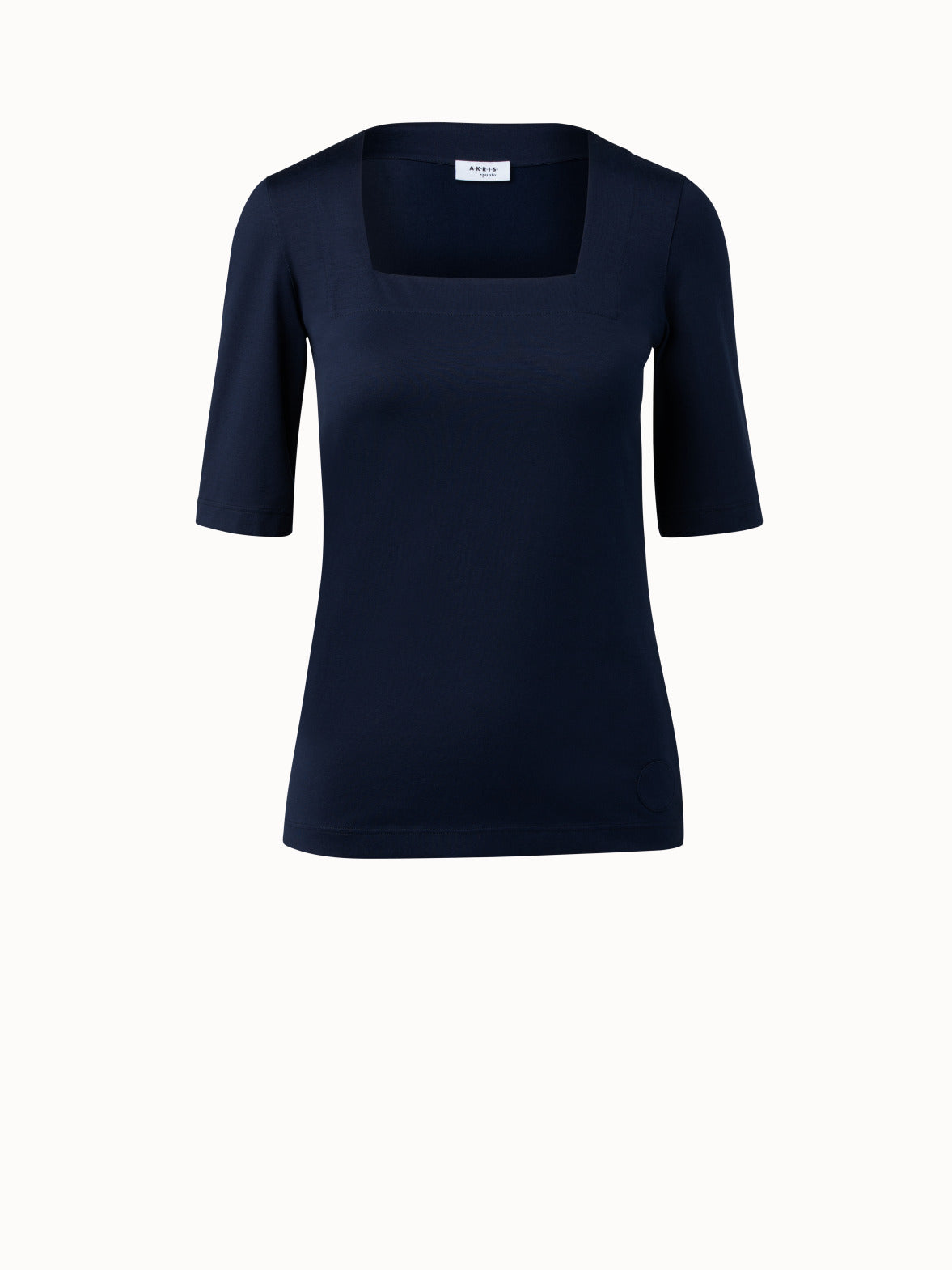 Modal Stretch Top with Square Neck - navy