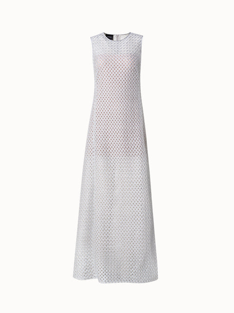 Metallic Lurex Cotton Crochet Embroidery Gown