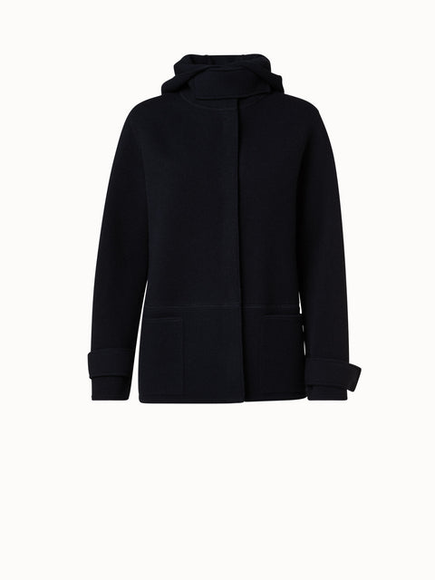 Cashmere Piqué Jacket with Removable Hood