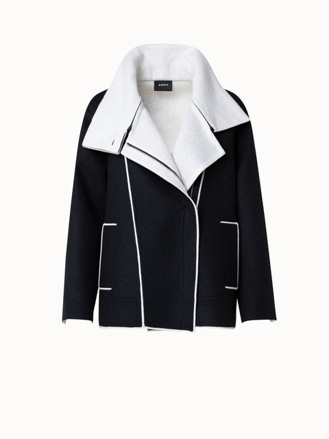 Two-Tone Wool Cashmere Double-Face Jacket