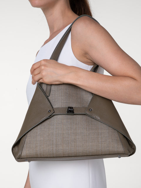 Small Ai Shoulder Bag in Leather and Horsehair