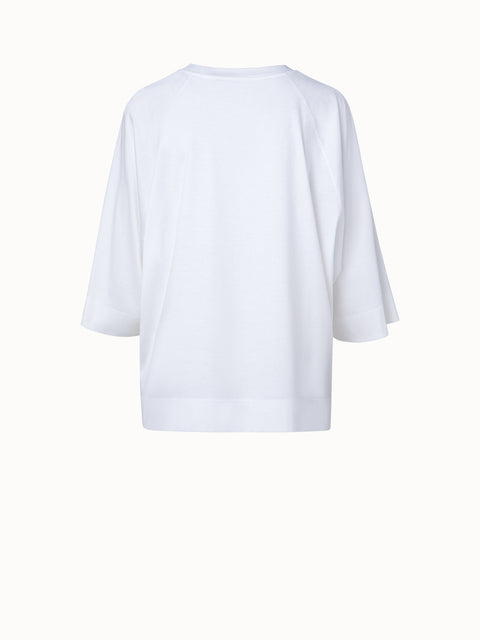 Oversized T-Shirt with Croquis Embroidery