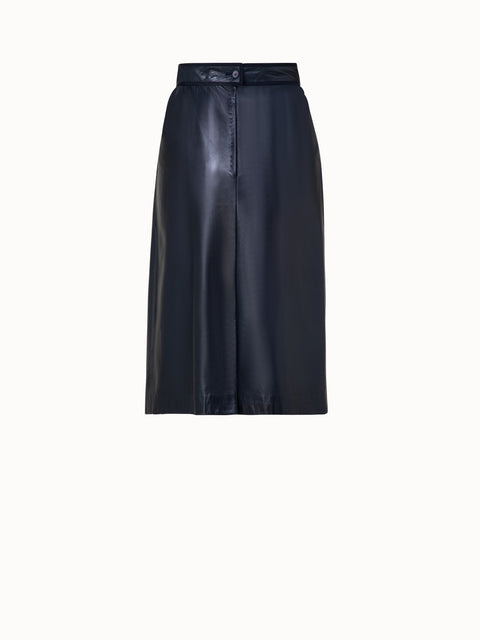 Lambskin Leather Midi Skirt