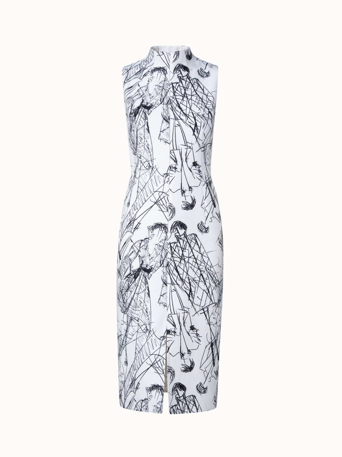 silk printed sheath dress with layered button down