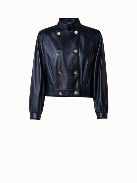 Lambskin Double-Breasted Leather Jacket