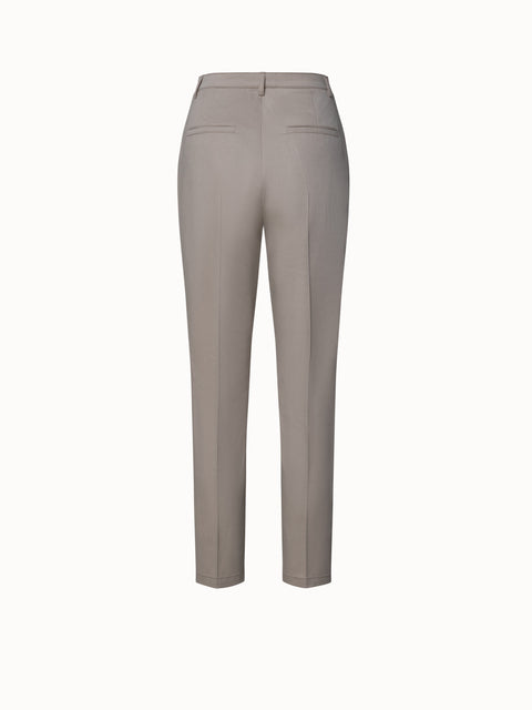 Freda Cotton Stretch Satin Cropped Tapered Pants