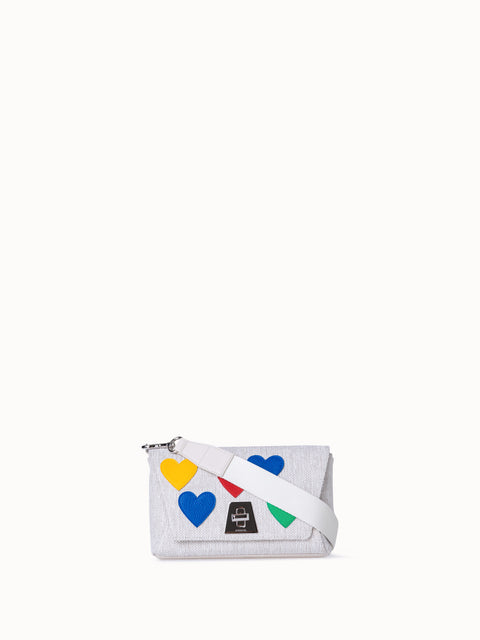 Small Anouk Day Bag in Canvas with Leather Hearts