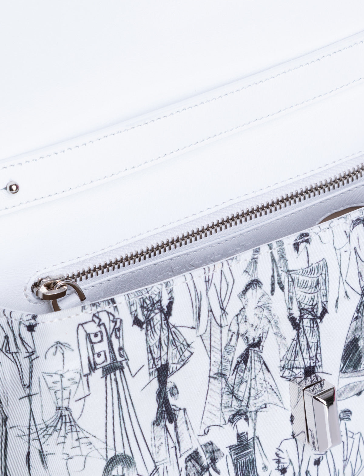 Little Anouk Day Bag with Croquis Print - black - white