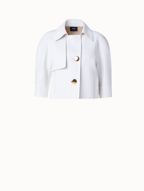 Cotton Double-Face Cropped Jacket