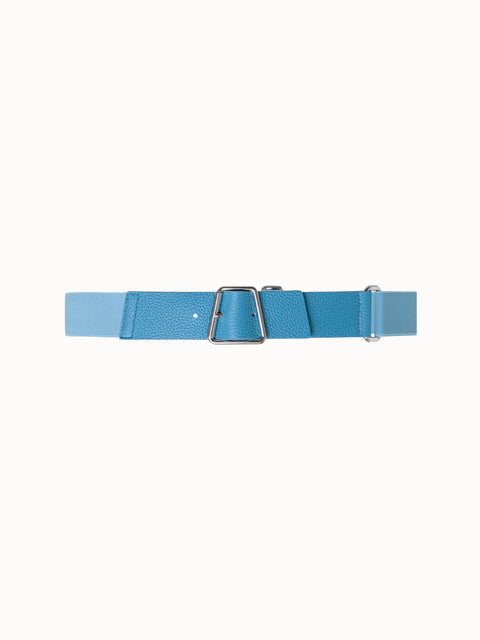 Leather and Elastic Belt with Trapezoid Buckle