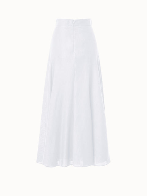 Viscose Cotton Open Weave Midi Skirt