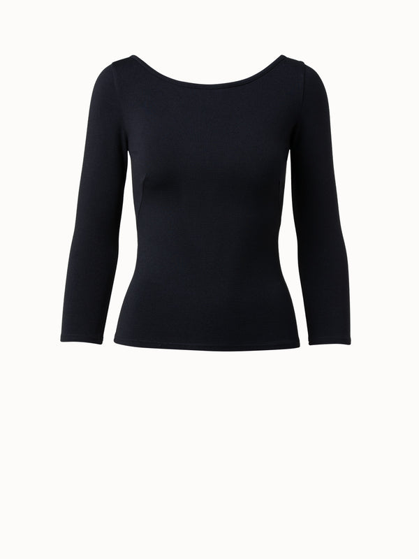 3/4-sleeve-top - black